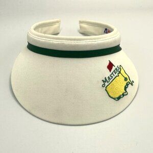 Vtg Masters Classic Women’s Texace White w/ Green Band Golf‎ Sun Visor Cap USA